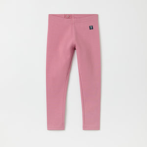 Pink Organic Kids Leggings from Polarn O. Pyret kidswear. Ethically produced kids clothing.