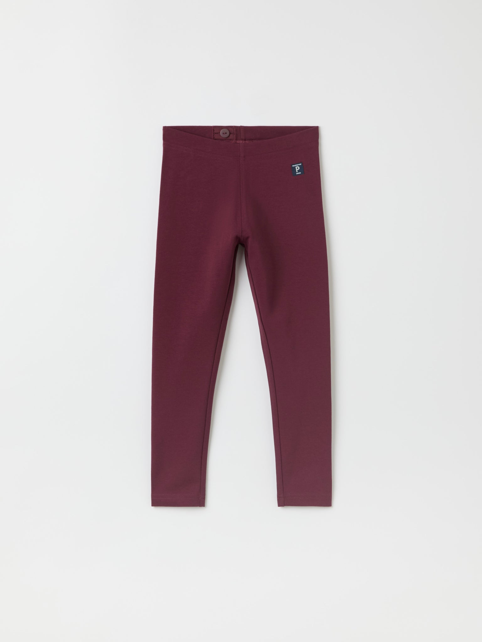 Burgundy Organic Kids Leggings from Polarn O. Pyret kidswear. Nordic kids clothes made from sustainable sources.