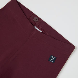 Burgundy Organic Kids Leggings from Polarn O. Pyret kidswear. Nordic kids clothes made from sustainable sources.