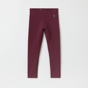 Burgundy Organic Kids Leggings from Polarn O. Pyret kidswear. Nordic kids clothes made from sustainable sources.