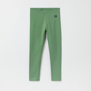 Green Organic Kids Leggings from Polarn O. Pyret kidswear. The best ethical kids clothes