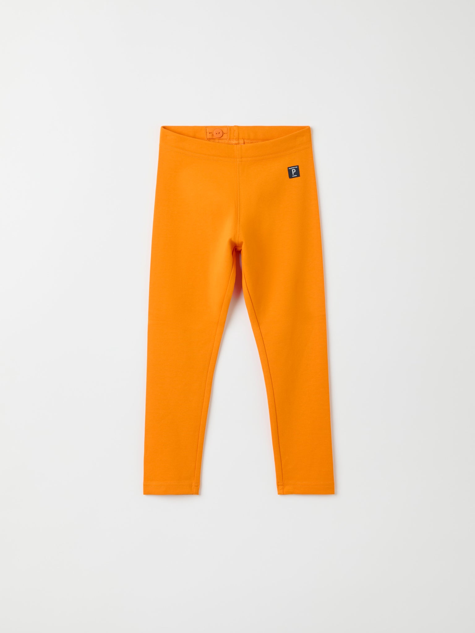 Yellow Organic Kids Leggings from Polarn O. Pyret kidswear. Nordic kids clothes made from sustainable sources.