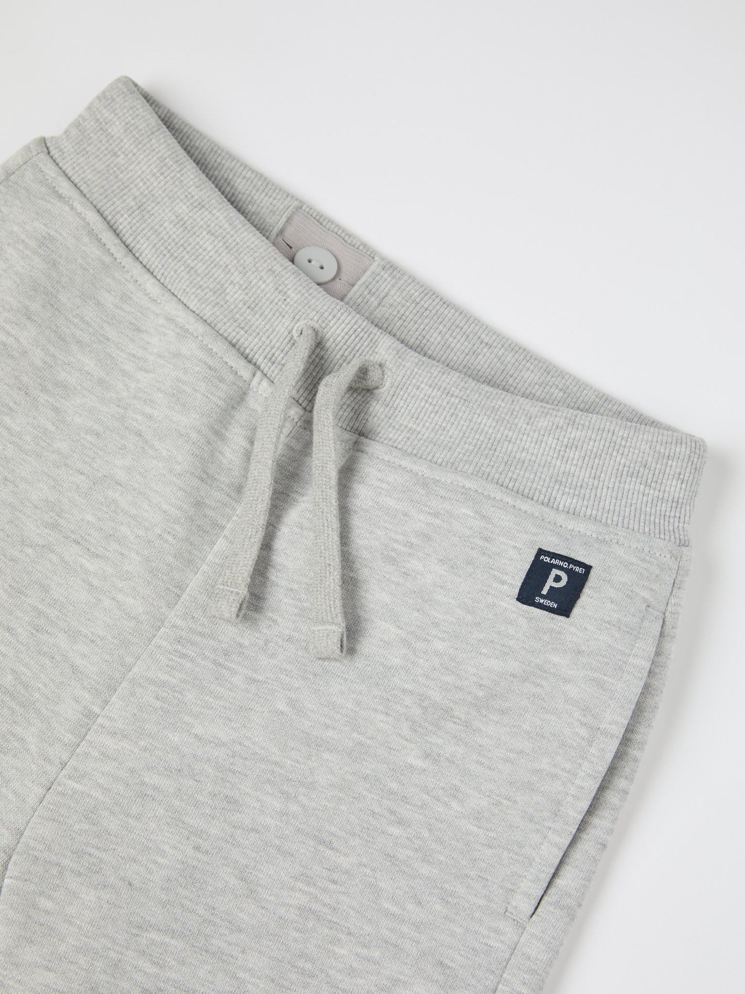 Grey Organic Kids Joggers from Polarn O. Pyret kidswear. Ethically produced kids clothing.