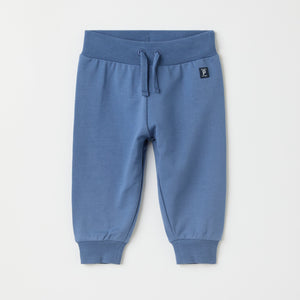 Blue  Cotton Baby Leggings from the Polarn O. Pyret baby collection. Clothes made using sustainably sourced materials.