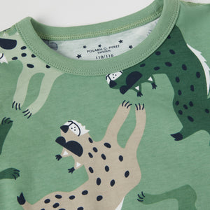 Lynx Print Kids Pyjamas from Polarn O. Pyret kidswear. Nordic kids clothes made from sustainable sources.