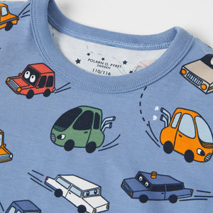 Car Print Kids Pyjamas from Polarn O. Pyret kidswear. Ethically produced kids clothing.