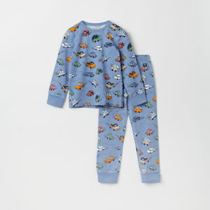 Car Print Kids Pyjamas from Polarn O. Pyret kidswear. Ethically produced kids clothing.