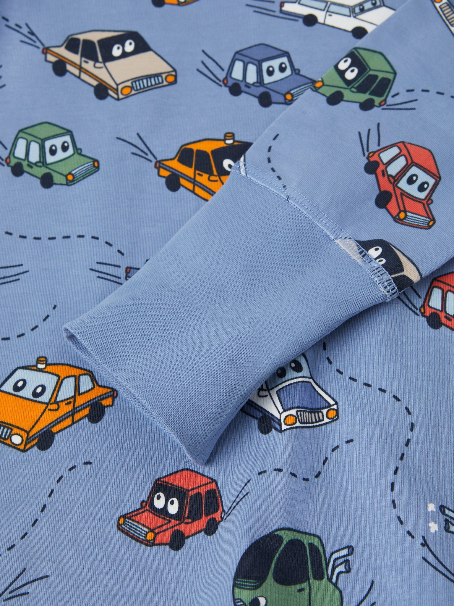 Car Print Kids Pyjamas from Polarn O. Pyret kidswear. Ethically produced kids clothing.