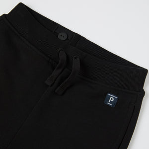 Black Organic Kids Joggers from Polarn O. Pyret kidswear. Nordic kids clothes made from sustainable sources.