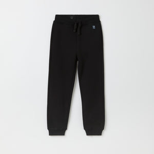 Black Organic Kids Joggers from Polarn O. Pyret kidswear. Nordic kids clothes made from sustainable sources.