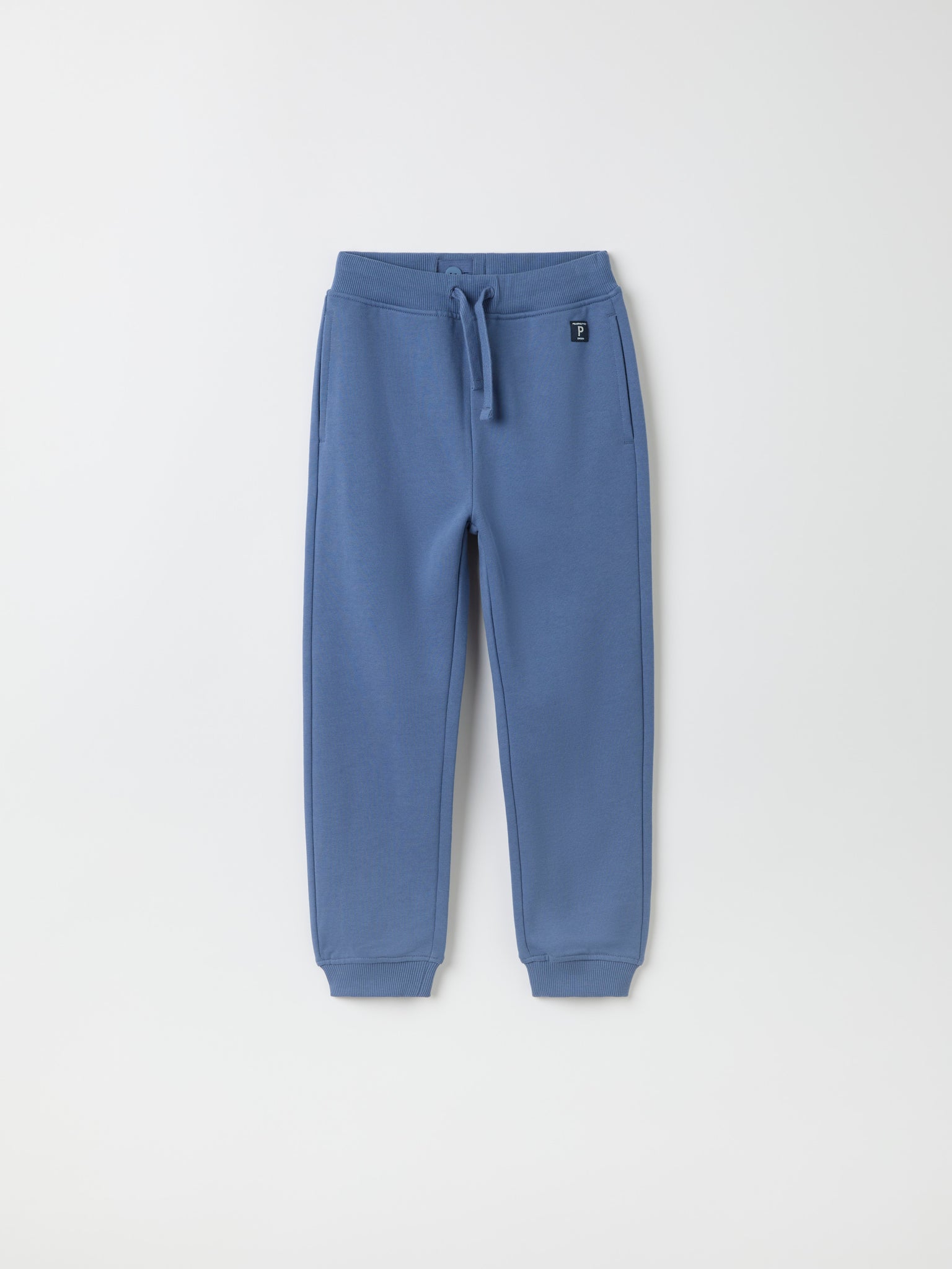 Blue Organic Kids Joggers from Polarn O. Pyret kidswear. Ethically produced kids clothing.