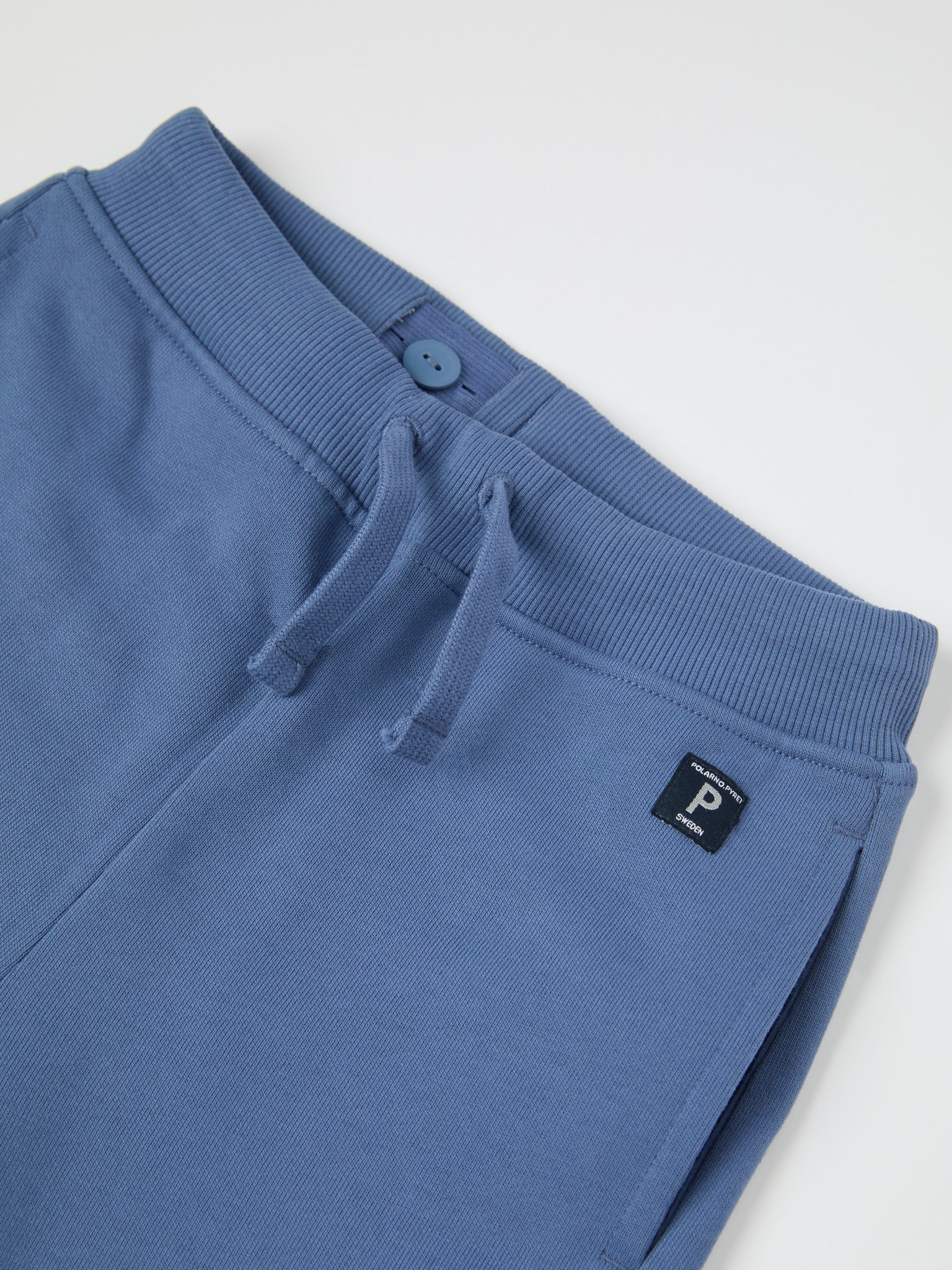 Blue Organic Kids Joggers from Polarn O. Pyret kidswear. Ethically produced kids clothing.