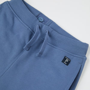 Blue Organic Kids Joggers from Polarn O. Pyret kidswear. Ethically produced kids clothing.