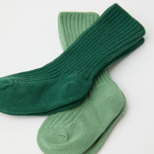 Two Pack Green Baby Socks from the Polarn O. Pyret baby collection. The best ethical kids clothes