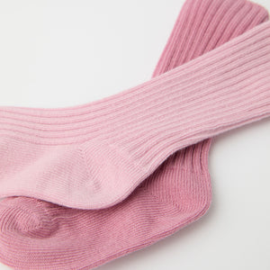 Two Pack Pink Baby Socks from the Polarn O. Pyret baby collection. Clothes made using sustainably sourced materials.