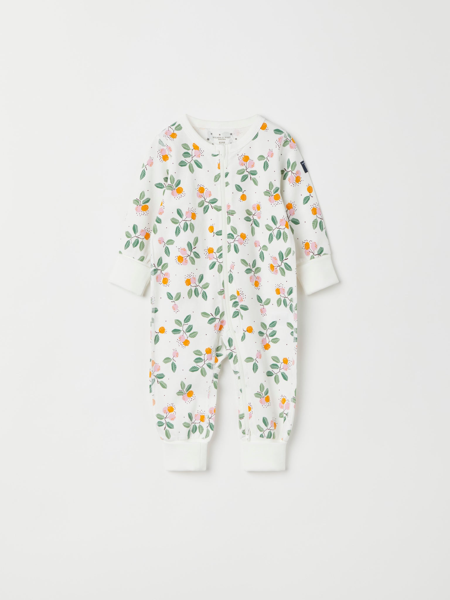 Heart  Print Cotton Baby Sleepsuit from the Polarn O. Pyret baby collection. The best ethical kids clothes