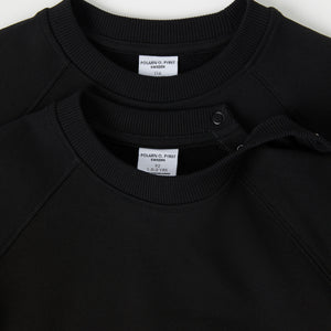 Black Kids Sweatshirt from Polarn O. Pyret kidswear. Ethically produced kids clothing.