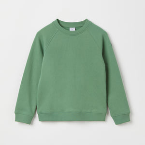 Green Kids Sweatshirt from Polarn O. Pyret kidswear. Clothes made using sustainably sourced materials.