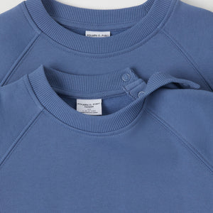 Blue Kids Sweatshirt from Polarn O. Pyret kidswear. Ethically produced kids clothing.