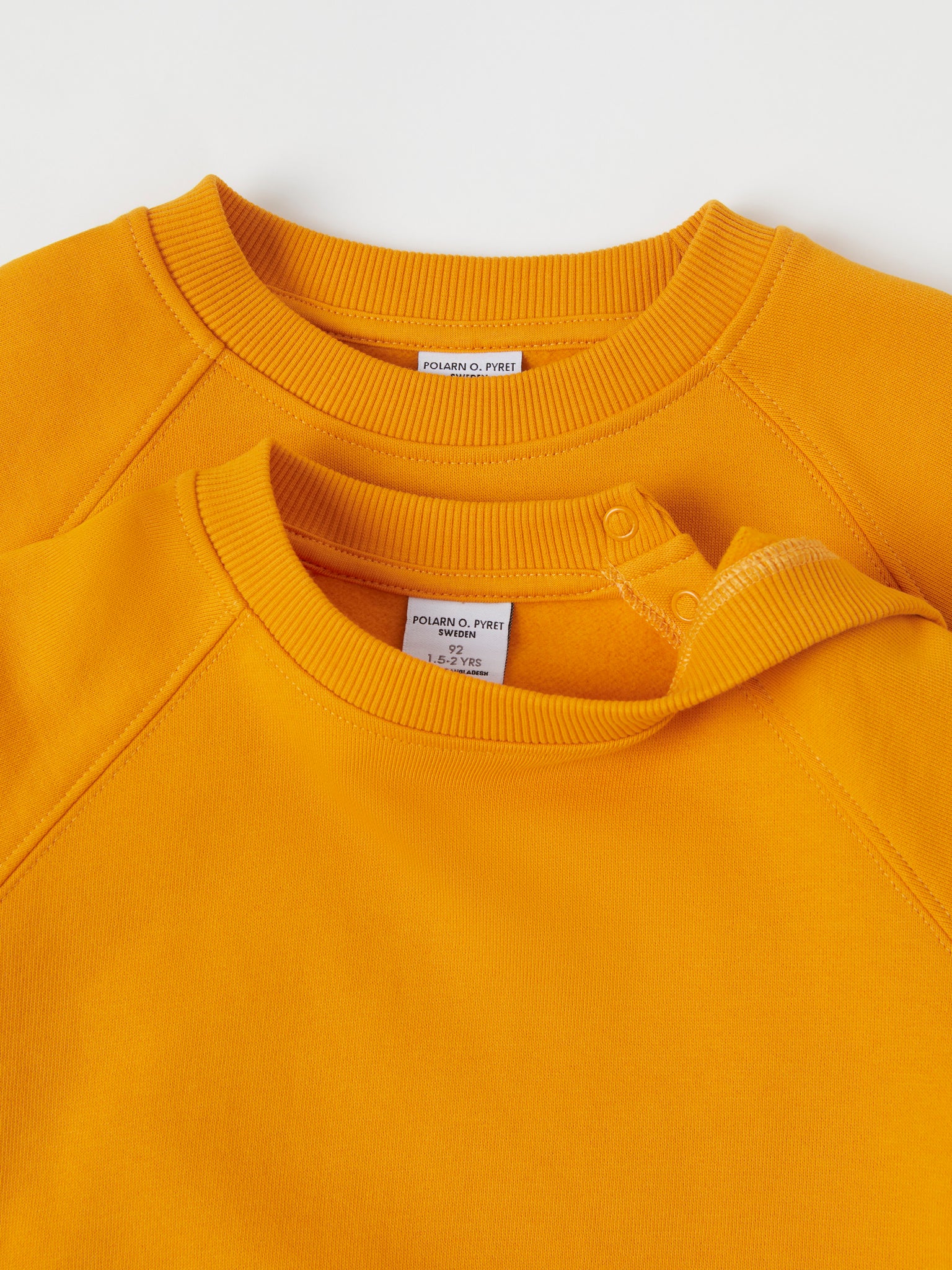 Yellow Kids Sweatshirt from Polarn O. Pyret kidswear. Nordic kids clothes made from sustainable sources.