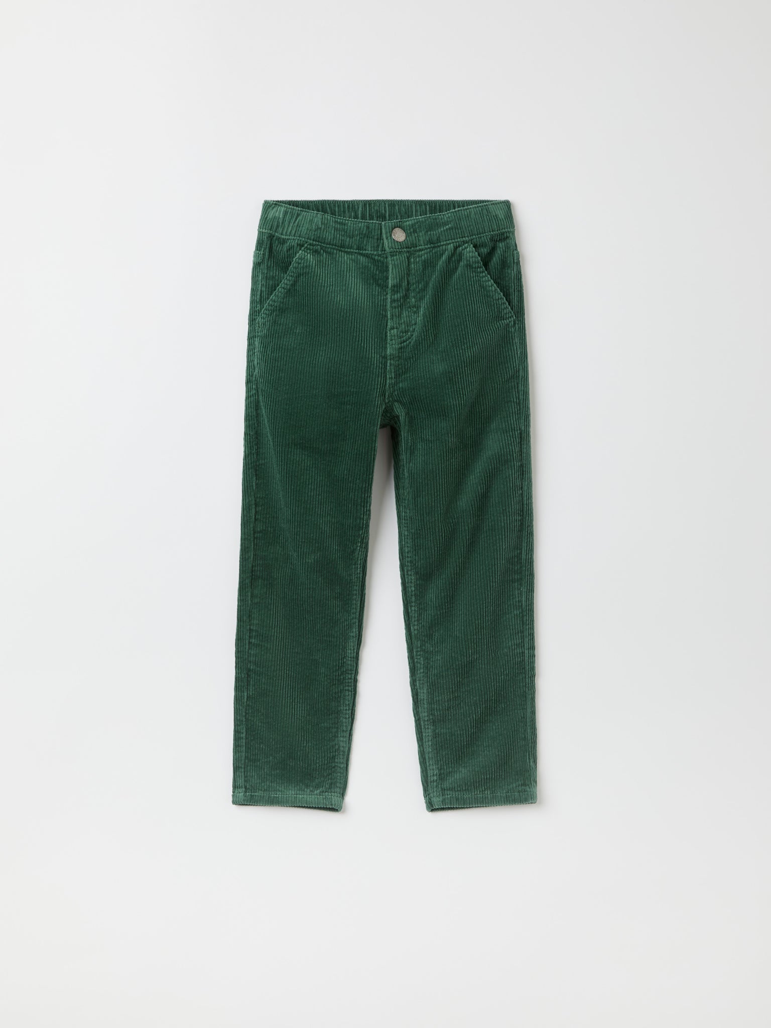 Green Pin Cord Kids Jeans from Polarn O. Pyret kidswear. Clothes made using sustainably sourced materials.