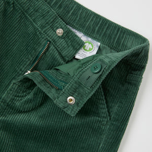 Green Pin Cord Kids Jeans from Polarn O. Pyret kidswear. Clothes made using sustainably sourced materials.