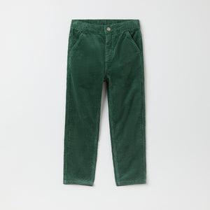 Green Pin Cord Kids Jeans from Polarn O. Pyret kidswear. Clothes made using sustainably sourced materials.