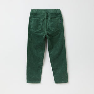 Green Pin Cord Kids Jeans from Polarn O. Pyret kidswear. Clothes made using sustainably sourced materials.