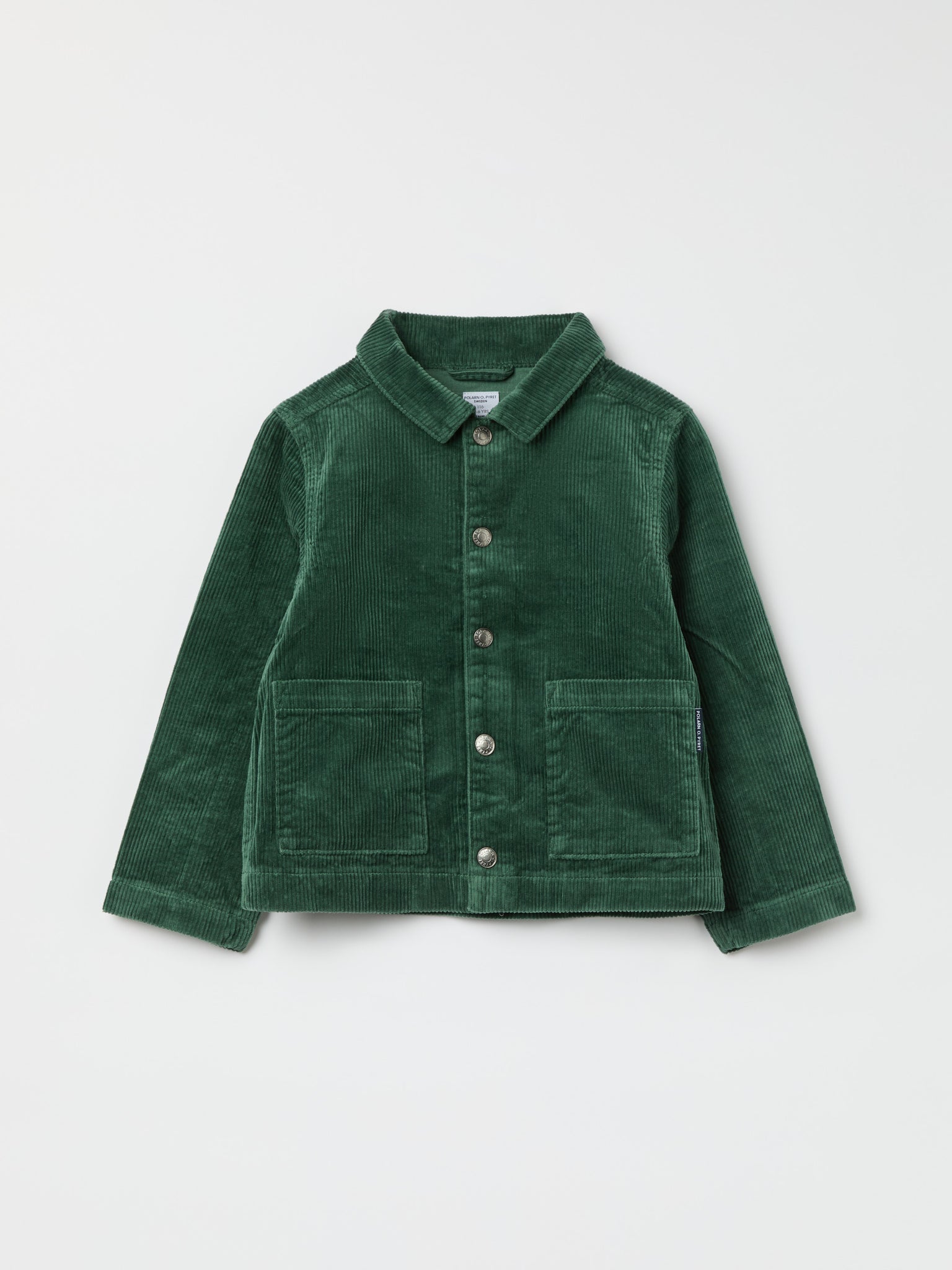 Green Corduroy Kids Jacket from Polarn O. Pyret kidswear. Ethically produced kids clothing.