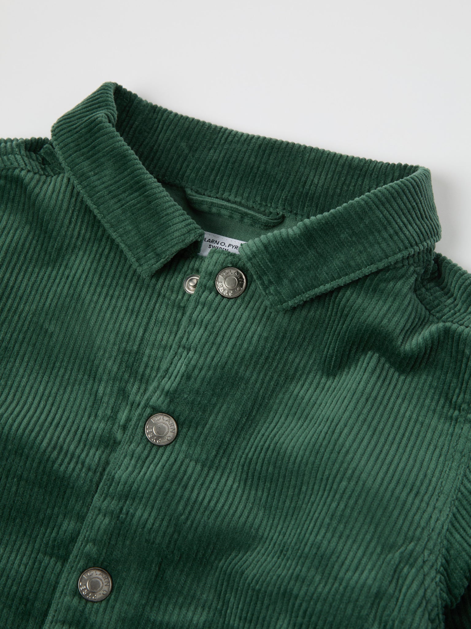 Green Corduroy Kids Jacket from Polarn O. Pyret kidswear. Ethically produced kids clothing.