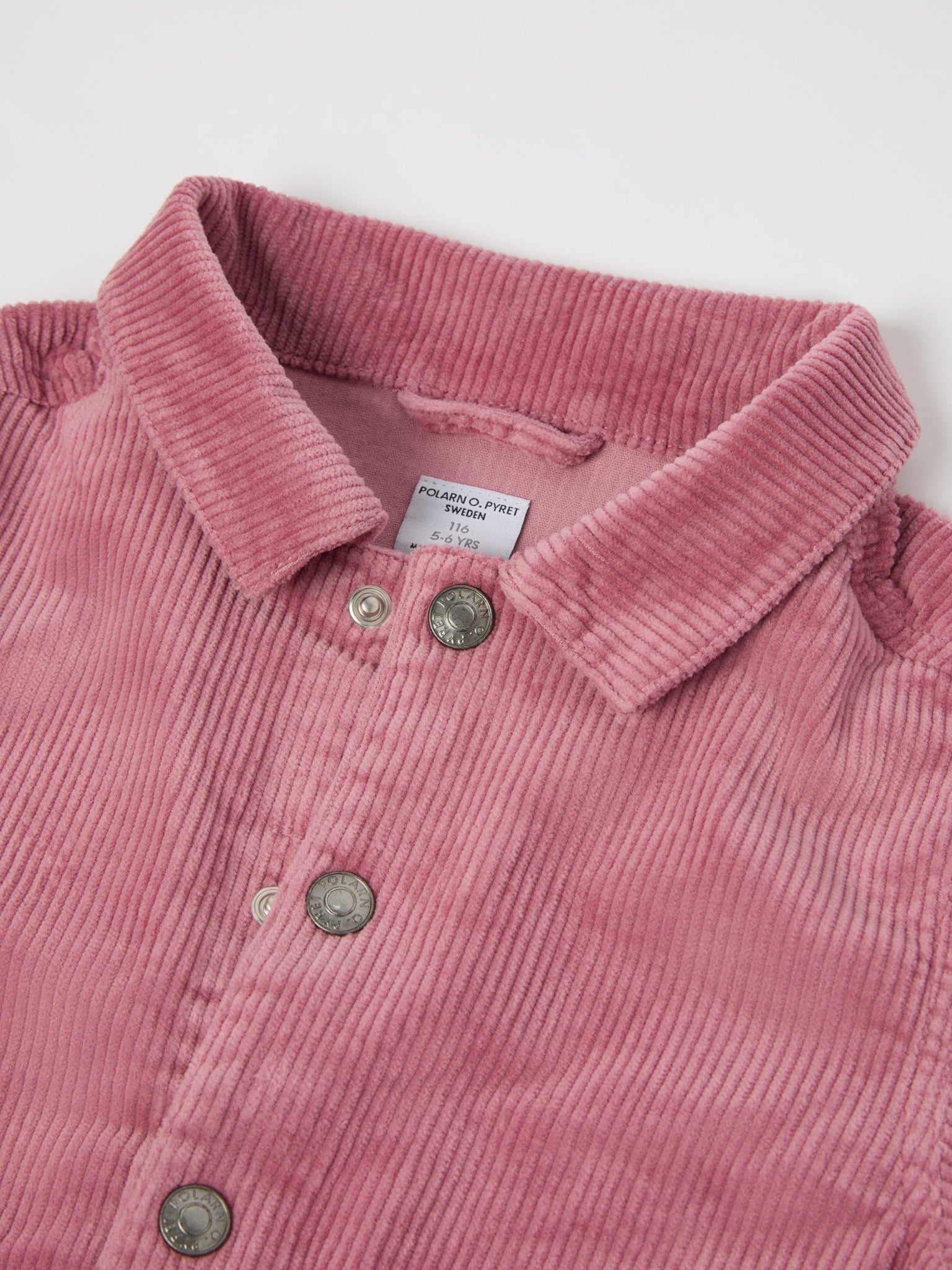 Pink Corduroy Kids Jacket from Polarn O. Pyret kidswear. Clothes made using sustainably sourced materials.