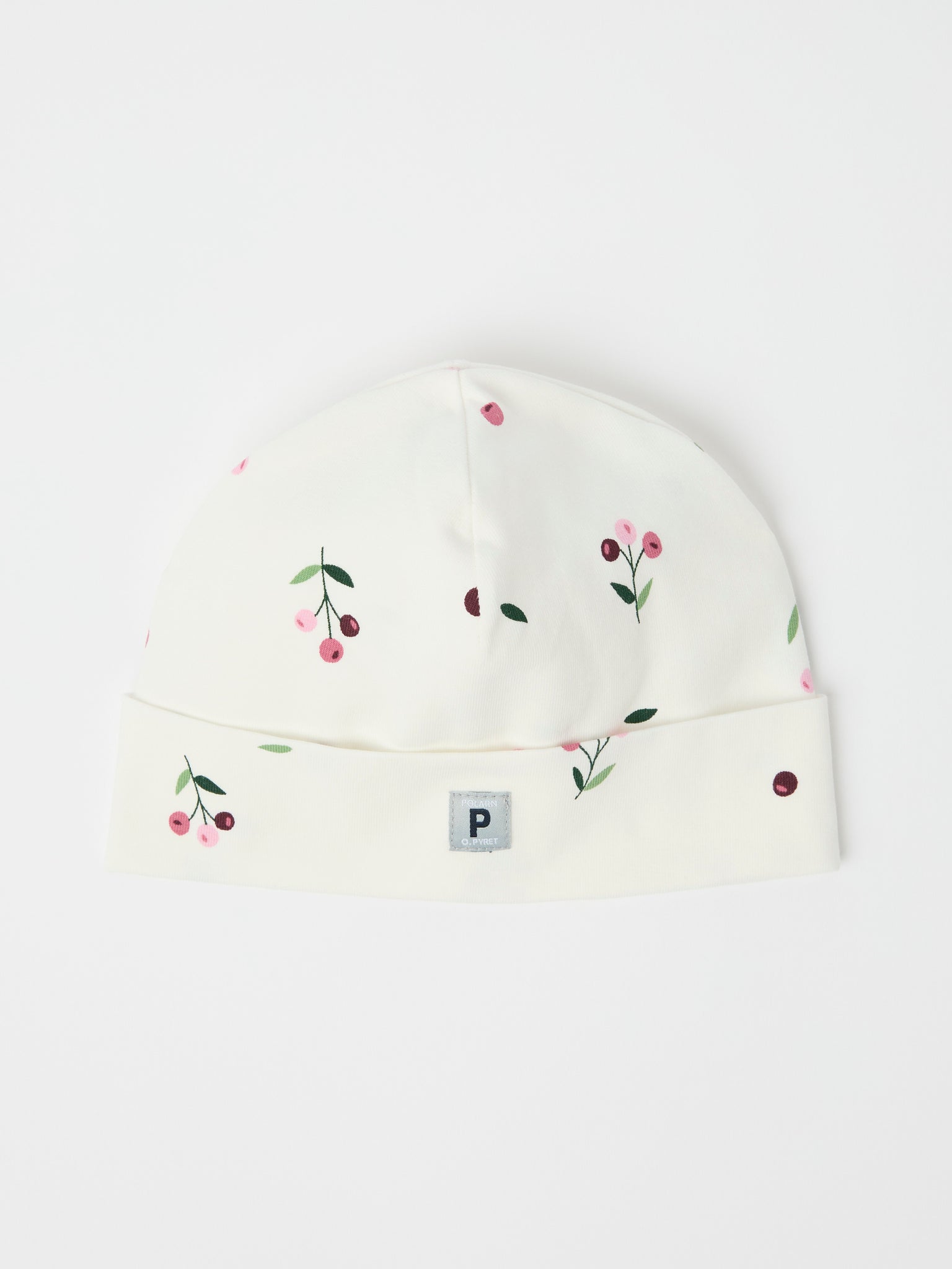 Floral Print Baby Beanie Hat from the Polarn O. Pyret baby collection. Clothes made using sustainably sourced materials.