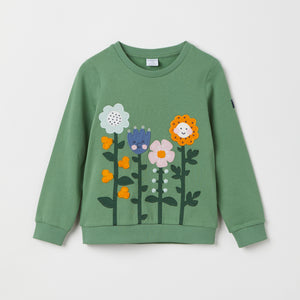 Floral Print Kids Sweatshirt from Polarn O. Pyret kidswear. Ethically produced kids clothing.