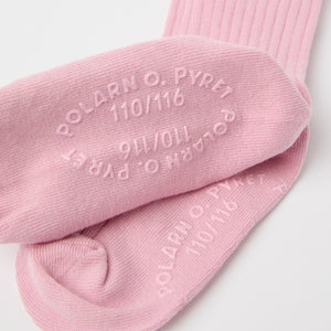 Pink Ribbed Kids Tights from Polarn O. Pyret kidswear. Ethically produced kids clothing.