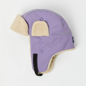 Purple Kids Fur Trim Hat from the Polarn O. Pyret kidswear collection. Ethically produced kids outerwear.