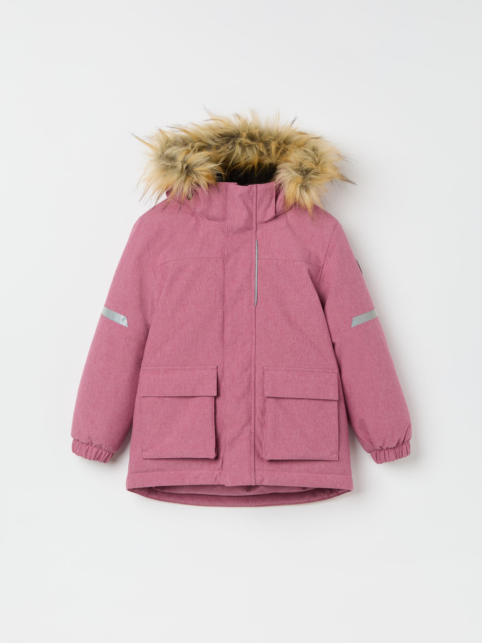 Pink Padded Waterproof Kids Coat from the Polarn O. Pyret kidswear collection. Ethically produced kids outerwear.