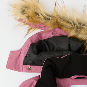 Pink Padded Waterproof Kids Coat from the Polarn O. Pyret kidswear collection. Ethically produced kids outerwear.