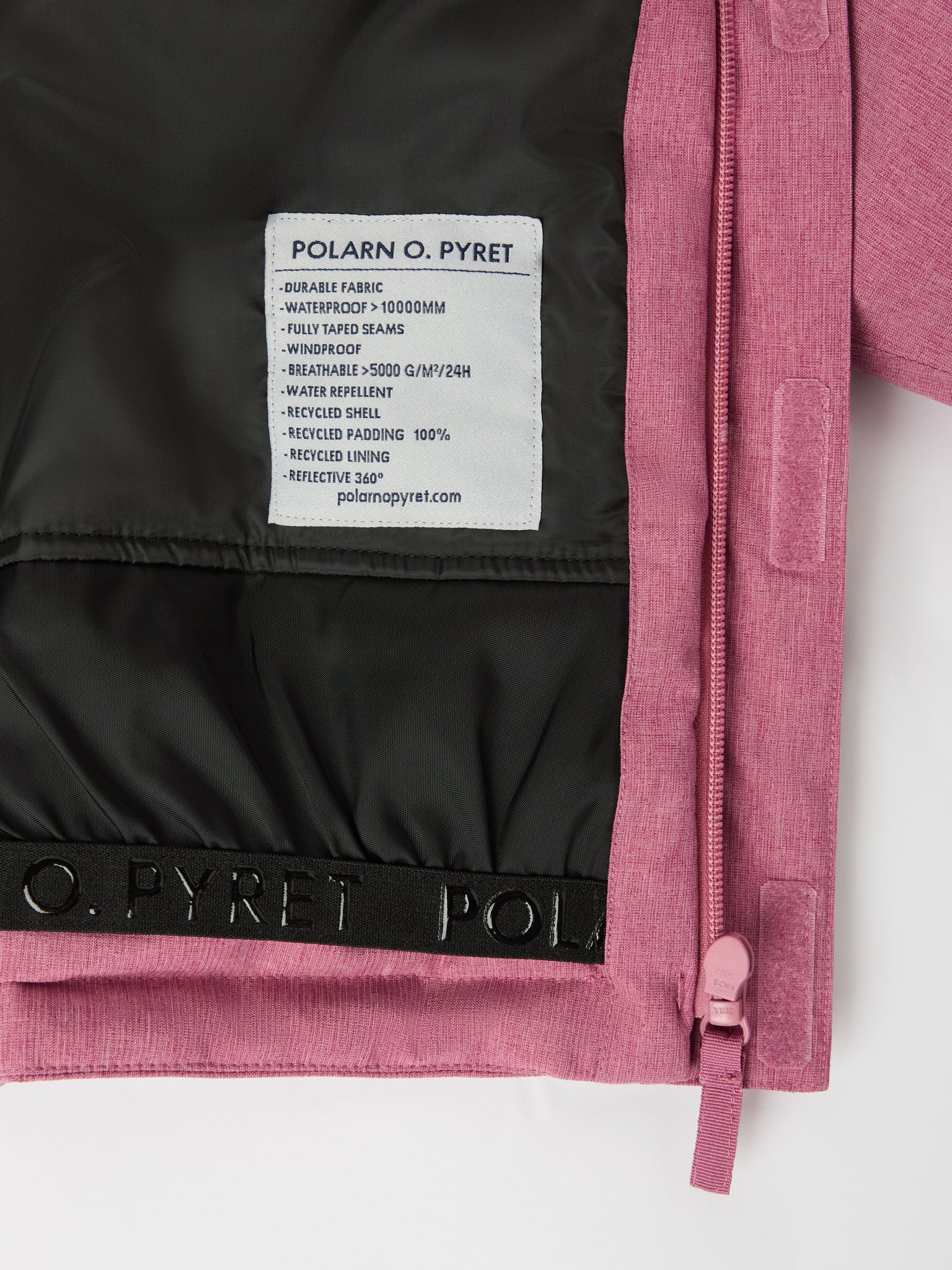 Pink Padded Waterproof Kids Coat from the Polarn O. Pyret kidswear collection. Ethically produced kids outerwear.