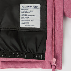 Pink Padded Waterproof Kids Coat from the Polarn O. Pyret kidswear collection. Ethically produced kids outerwear.