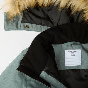 Green Padded Waterproof Kids Coat from the Polarn O. Pyret kidswear collection. Made using ethically sourced materials.