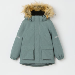 Green Padded Waterproof Kids Coat from the Polarn O. Pyret kidswear collection. Made using ethically sourced materials.