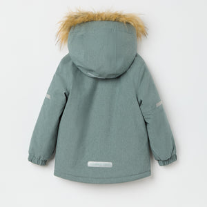 Green Padded Waterproof Kids Coat from the Polarn O. Pyret kidswear collection. Made using ethically sourced materials.