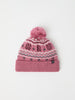 Pink Kids Nordic Bobble Hat from the Polarn O. Pyret kidswear collection. Quality kids clothing made to last.