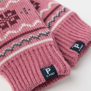 Pink Jaquard Knitted Kids Mittens from the Polarn O. Pyret kidswear collection. Made using ethically sourced materials.