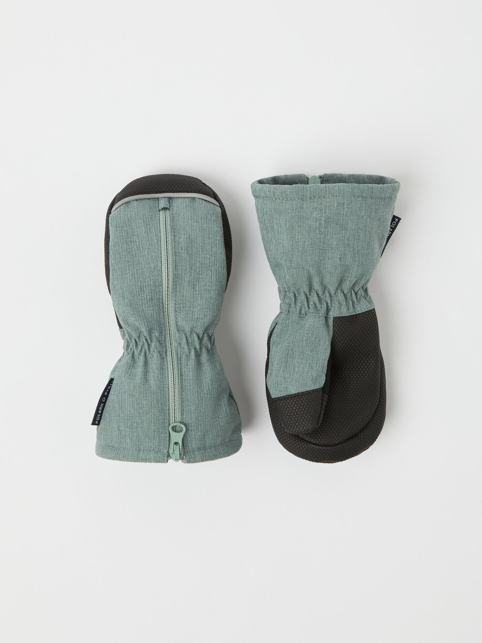 Grey Padded Shell Kids Mittens from the Polarn O. Pyret kidswear collection. Ethically produced kids outerwear.