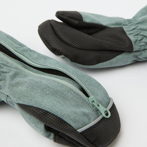 Grey Padded Shell Kids Mittens from the Polarn O. Pyret kidswear collection. Ethically produced kids outerwear.