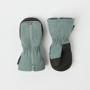 Grey Padded Shell Kids Mittens from the Polarn O. Pyret kidswear collection. Ethically produced kids outerwear.