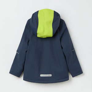 Navy Padded Kids Ski Jackets from the Polarn O. Pyret kidswear collection. The best ethical kids outerwear.