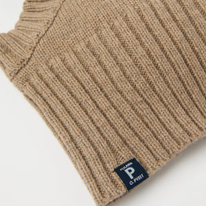 Beige Kids Knitted Balacalava from the Polarn O. Pyret kidswear collection. Ethically produced kids outerwear.