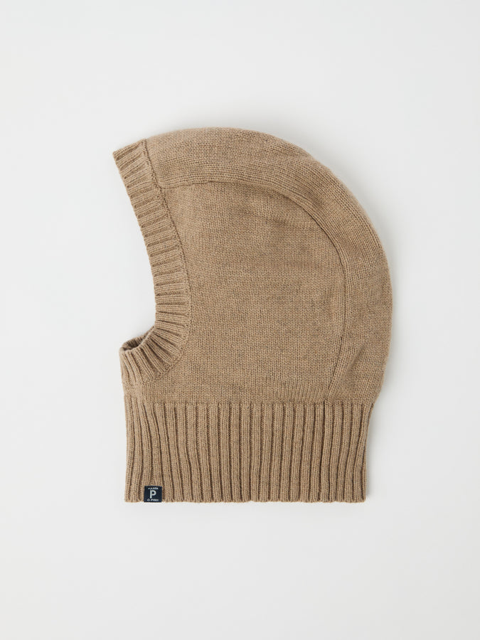 Beige Kids Knitted Balacalava from the Polarn O. Pyret kidswear collection. Ethically produced kids outerwear.